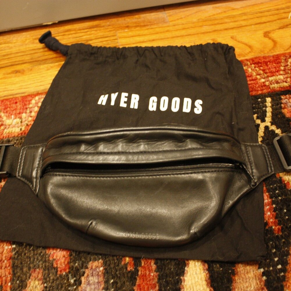 HYER GOODS - Upcycled Leather Fanny Pack, Black, Sustainable